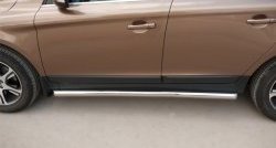 70 999 р. Защита порогов из круглой трубы диаметром 63 мм Russtal Volvo XC60  дорестайлинг (2008-2013) (Защита порогов с со скосами на торцах (вариант 1))  с доставкой в г. Кемерово. Увеличить фотографию 3