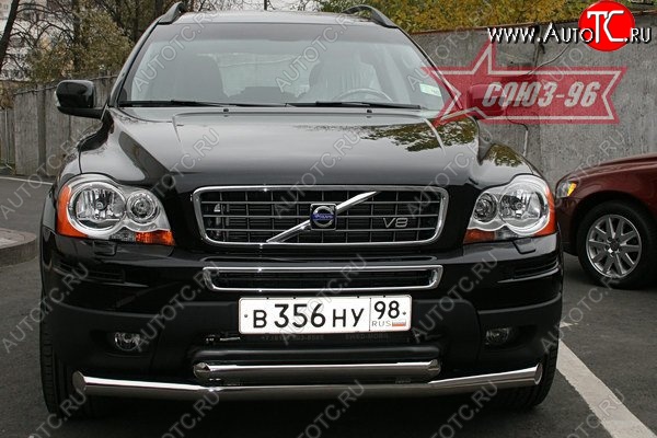 16 379 р. Защита переднего бампера двойная Souz-96 (d76/60)  Volvo XC90  C (2006-2009) 1-ый рестайлинг  с доставкой в г. Кемерово