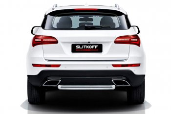 Защита заднего бампера Slitkoff (короткая, d57 мм) Zotye Coupa  B11F (2019-2021)