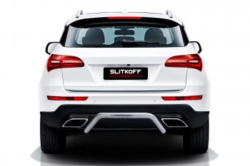 Защита заднего бампера Slitkoff (скоба, d57 мм) Zotye Coupa  B11F (2019-2021)