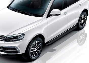 Пороги алюминиевые Slitkoff Zotye Coupa  B11F (2019-2021) (Optima Black )