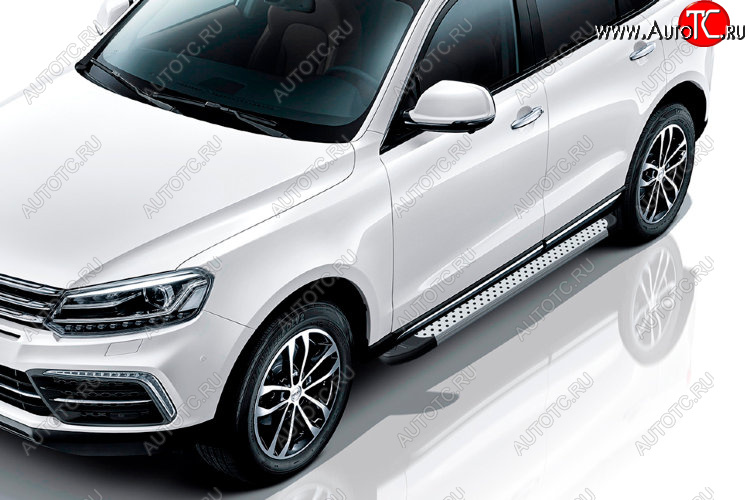 17 399 р. Пороги алюминиевые Slitkoff  Zotye Coupa  B11F (2019-2021) (Standart Silver)  с доставкой в г. Кемерово
