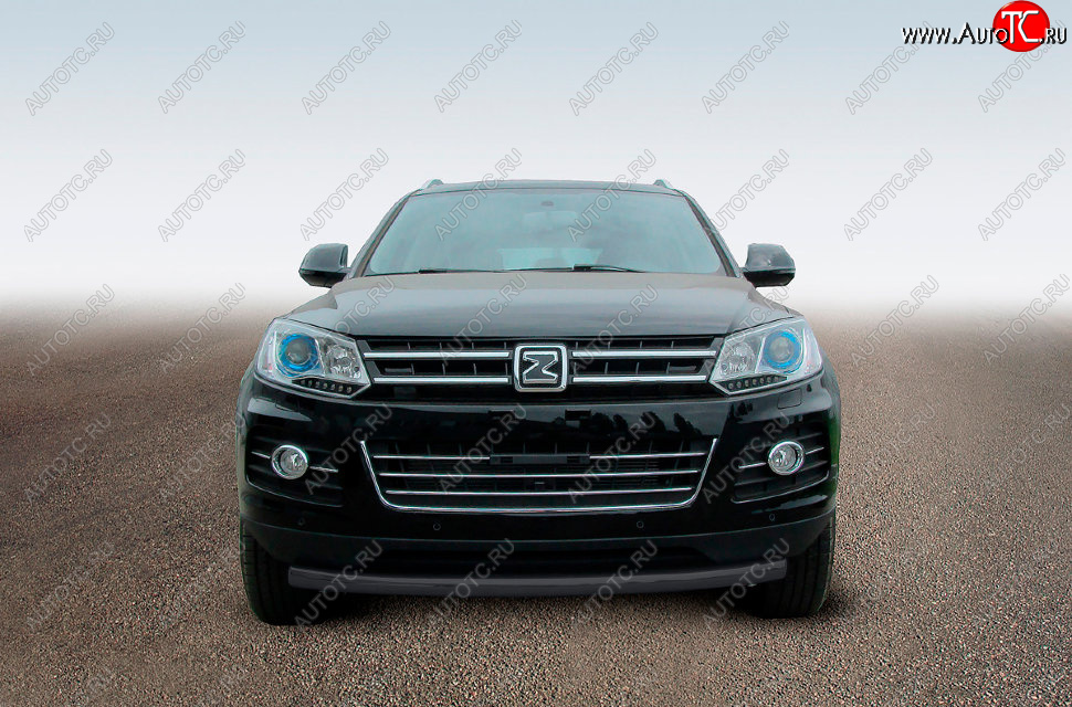 10 699 р. Защита переднего бампера Slitkoff (Ø57 мм, радиусная)  Zotye T600 (2014-2021) (Сталь с полимерным покрытием в цвет: черный)  с доставкой в г. Кемерово