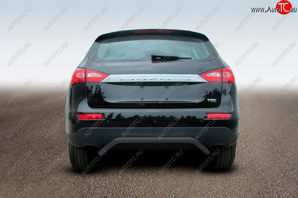 10 299 р. Защита заднего бампера Slitkoff (Ø57 мм, скоба)  Zotye T600 (2014-2021) (Сталь с полимерным покрытием в цвет: черный)  с доставкой в г. Кемерово