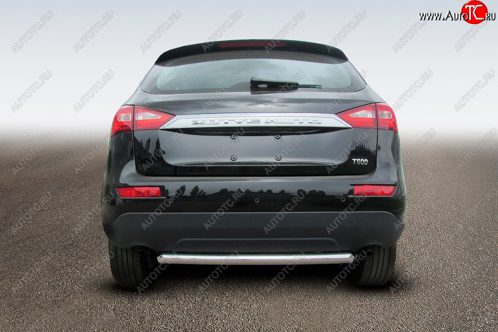 9 799 р. Защита заднего бампера из трубы диаметром 57 мм Slitkoff Zotye T600 (2014-2021) (Цвет: нержавеющая полированная сталь)  с доставкой в г. Кемерово