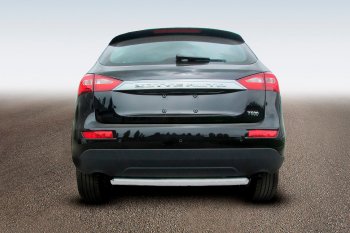 Защита заднего бампера Slitkoff (Ø57 мм, радиусная) Zotye T600 (2014-2021) (Сталь полимерным покрытием в цвет: серебристый)