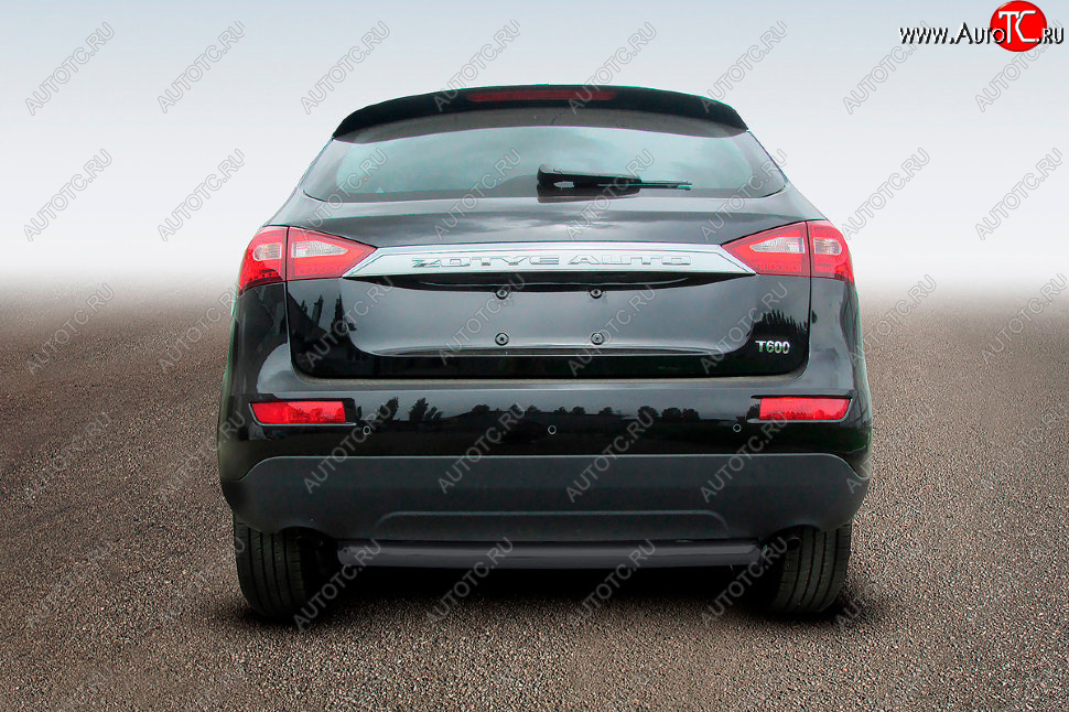 8 899 р. Защита заднего бампера Slitkoff (Ø57 мм, радиусная)  Zotye T600 (2014-2021) (Сталь с полимерным покрытием в цвет: черный )  с доставкой в г. Кемерово